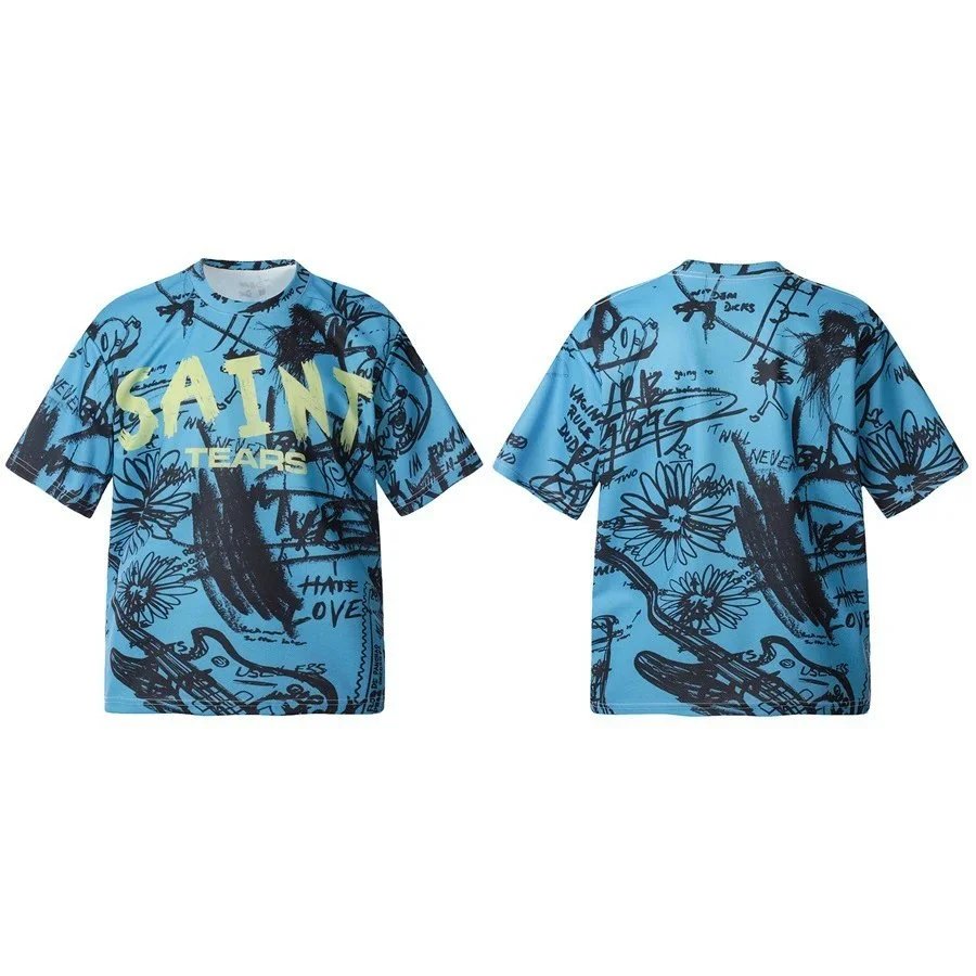 Saint Tears T-Shirts Oversized Graphic Print Short-Sleeve T-Shirt — Picture color 1177