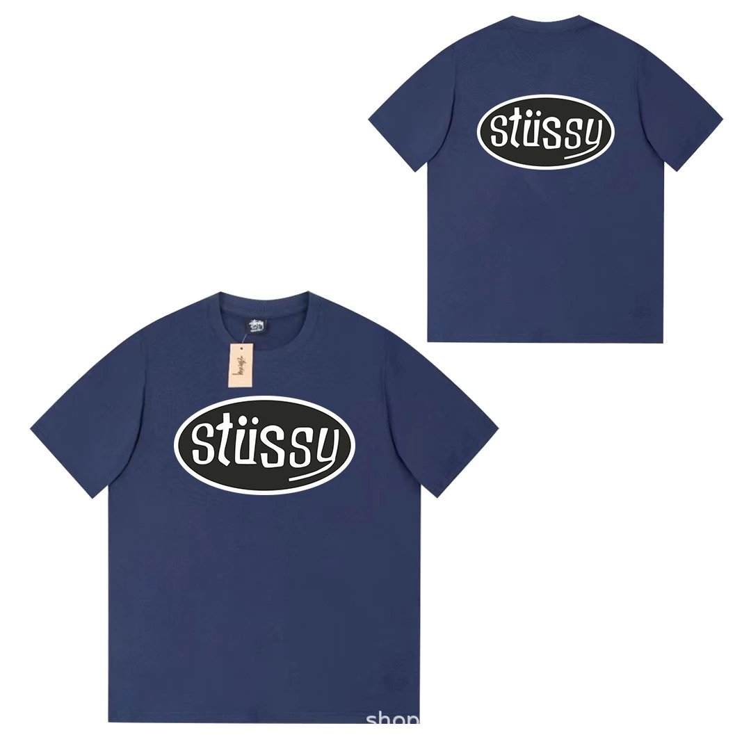Stüssy T-Shirts Short-Sleeve Logo Graphic T-Shirt — 069 Navy