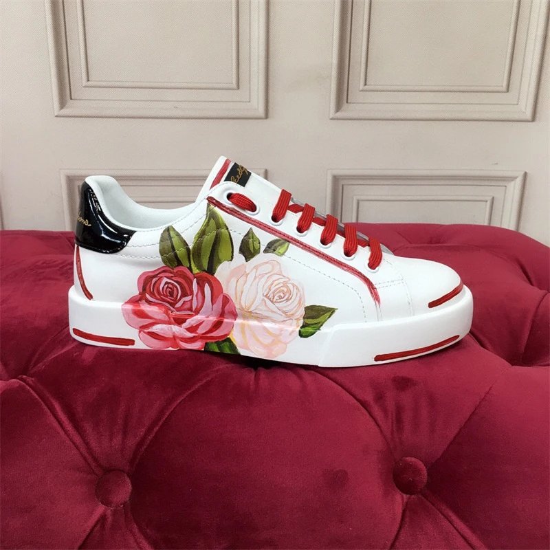 Dolce & Gabbana Sneakers Graffiti-print low-top — Wine red, image color