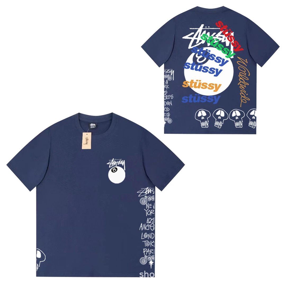 Stüssy T-Shirts Short-Sleeve Logo Graphic T-Shirt — 072 Navy