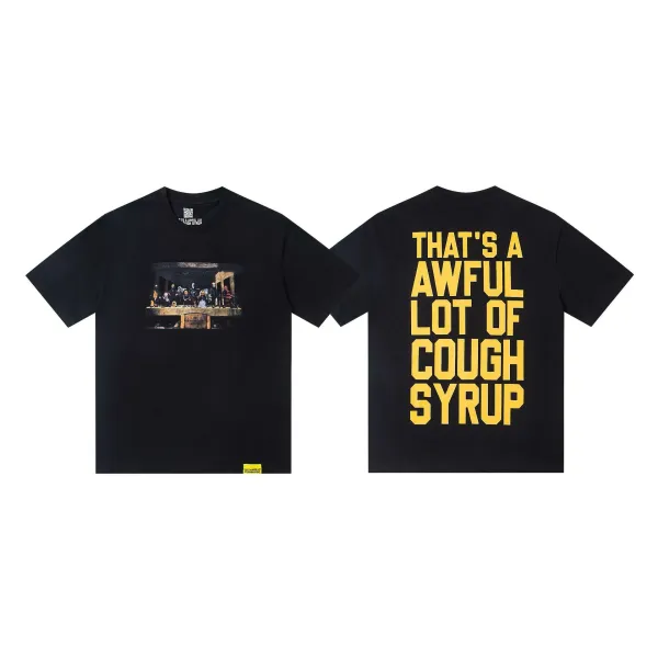Design That's A Awful Lot Of Cough Syrup Black T-Shirt - 1