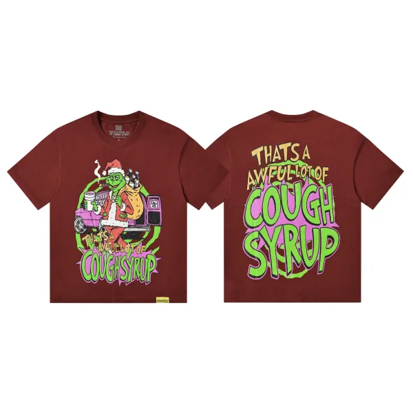 Design Desto Dubb x The Grinch That's A Awful Lot Of Cough Syrup Burgundy T-Shirt T-Shirts - 1