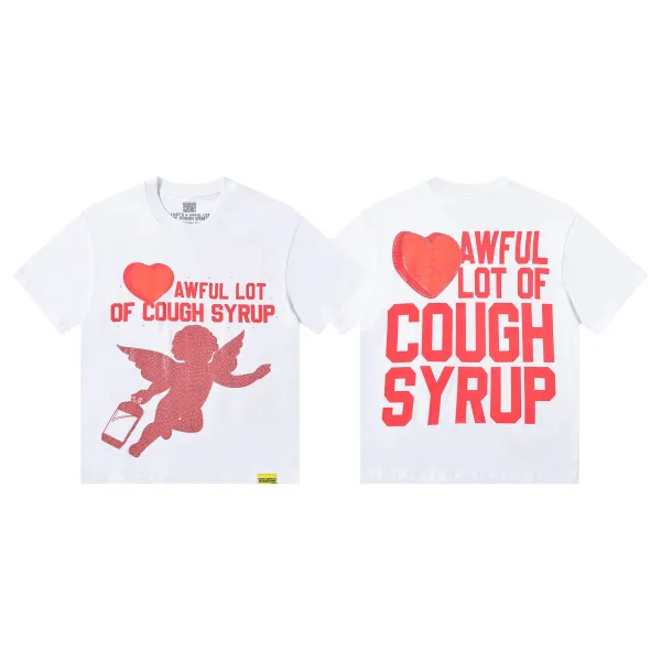 Design That's A Awful Lot Of Cough Syrup T-Shirt White T-Shirts - 1