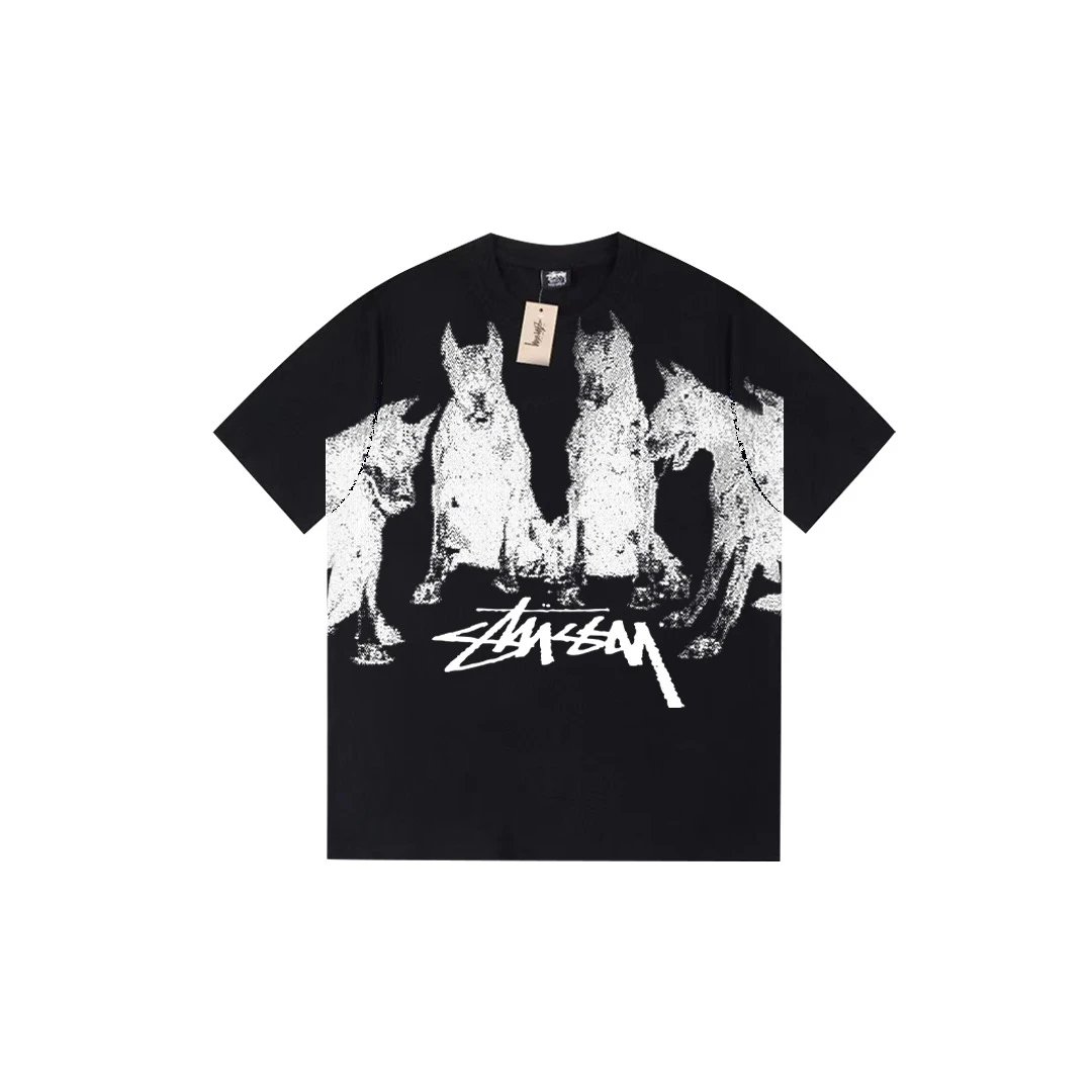 Stüssy T-Shirts Short-Sleeve Logo Graphic T-Shirt — 070 black