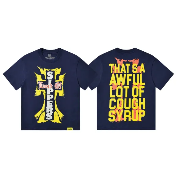 Design That's A Awful Lot Of Cough Syrup T-Shirt Navy - 13