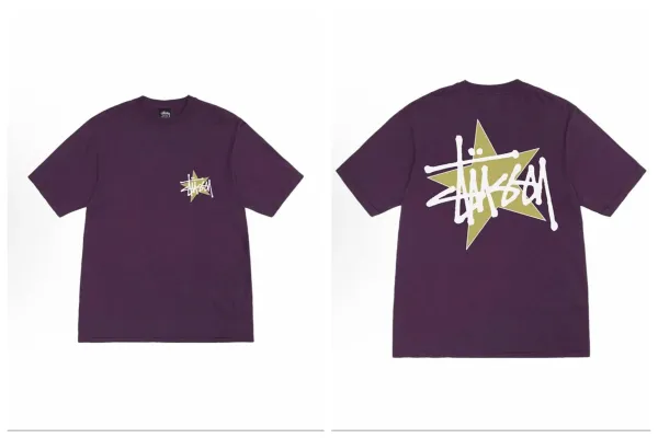 Stussy Star Logo T-Shirt Purple - 1