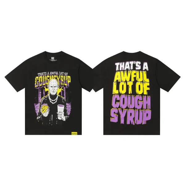 Design That's A Awful Lot Of Cough Syrup T-Shirt Navy - 32