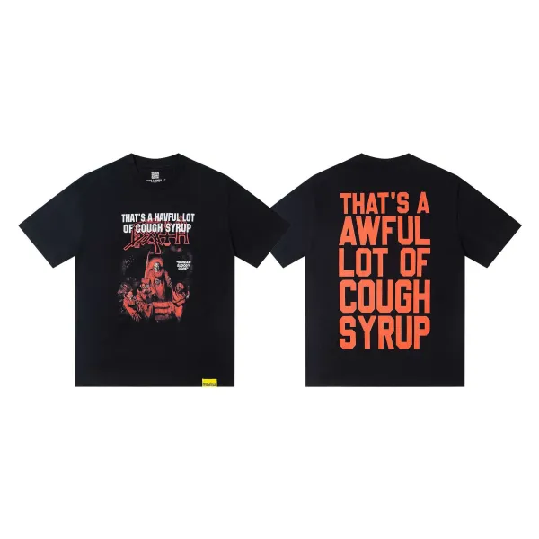 Art That Kills That's A Awful Lot Of Cough Syrup Black T-Shirt - 1