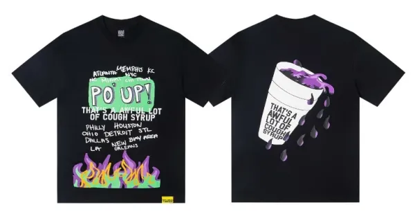 Cactus Jack Po' Up! Cough Syrup Graphic T-Shirt Black - 1