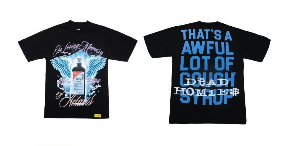 Design Dead Homie$ Cough Syrup Memorial T-Shirt Black T-Shirts
