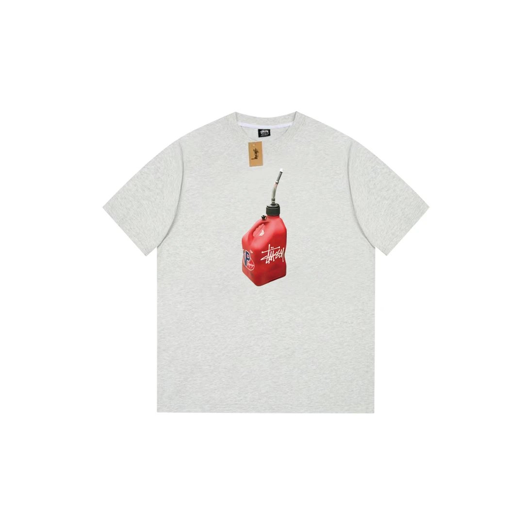 Stüssy T-Shirts Short-Sleeve Logo Graphic T-Shirt — 071 flower gray