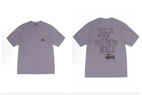 Stussy Built In USA Made For The World T-Shirt Gray - 1