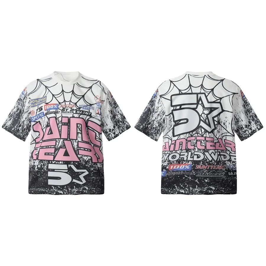 Saint Tears T-Shirts Oversized Graphic Print Short-Sleeve T-Shirt — Picture color 1174