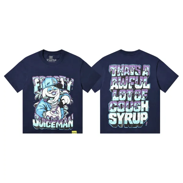 Design That's A Awful Lot Of Cough Syrup T-Shirt Navy - 1