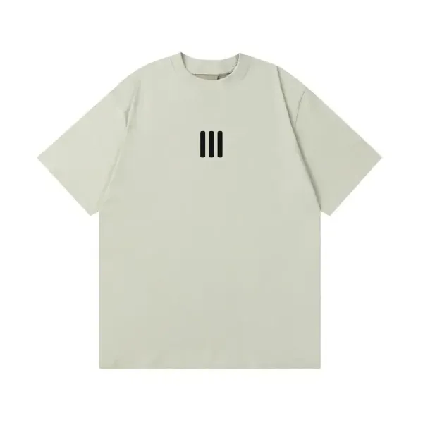 Design Three Bars Minimalist T-Shirt Light Green - 1