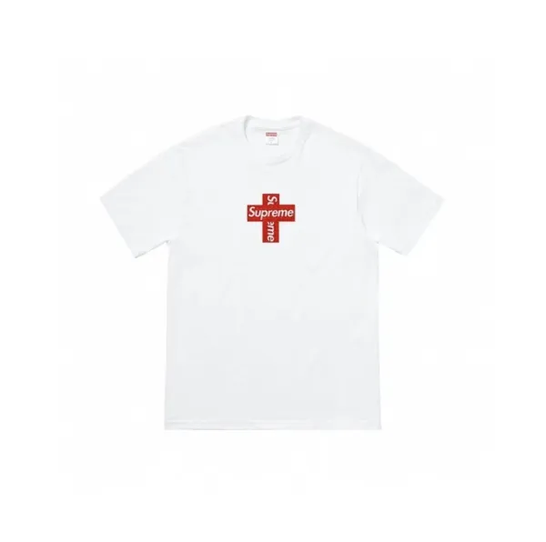 Supreme Cross Logo White T-Shirt - 1