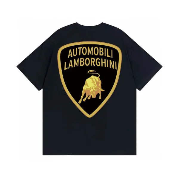 Design Lamborghini Shield Logo Black T-Shirt T-Shirts - 1