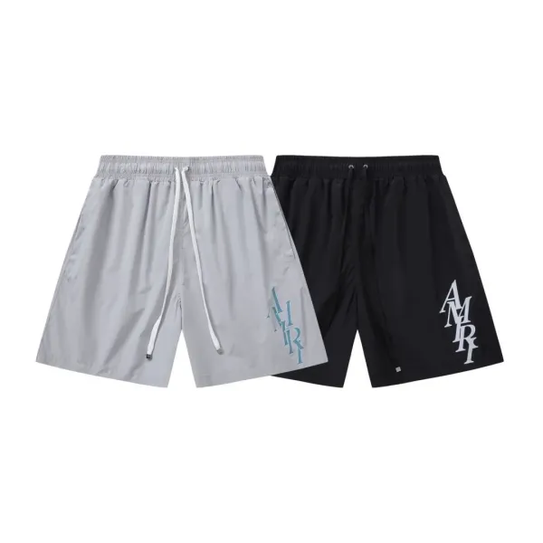 Amiri Logo Print Swim Shorts Black - 2