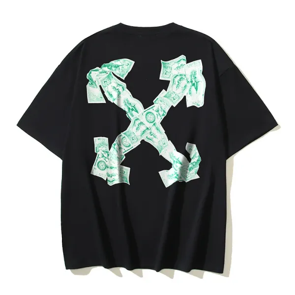 Off-White Money Print Arrow T-Shirt Black - 1