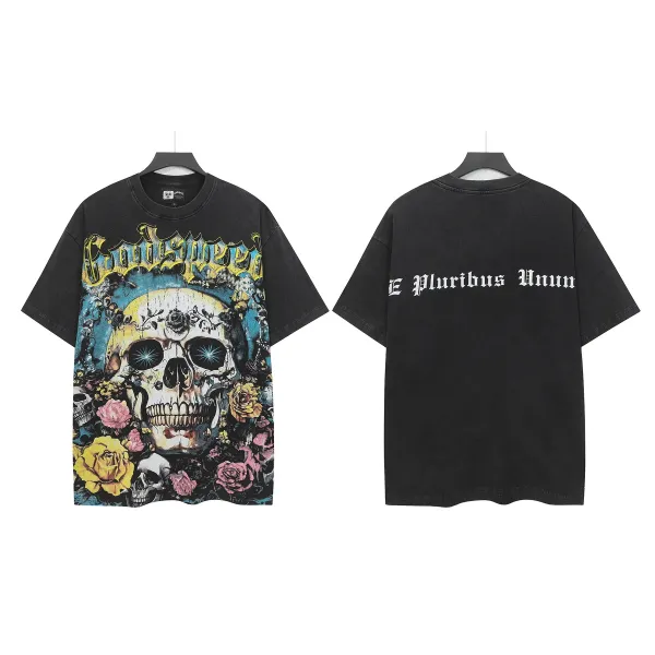 Godspeed Skull & Roses Graphic T-Shirt Black - 1