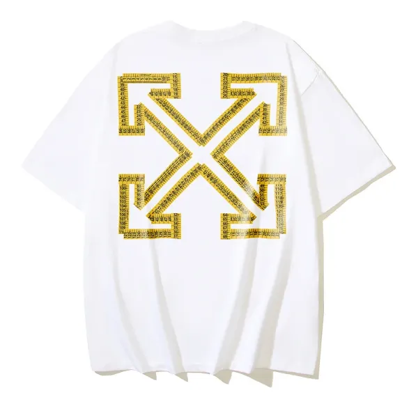 Off-White Tape Measure Arrow Print White T-Shirt - 1