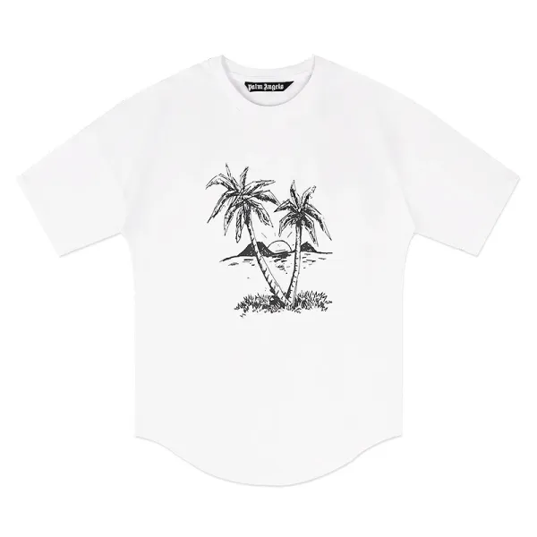 Design Mermaid and Swordfish Graphic White T-Shirt - 40
