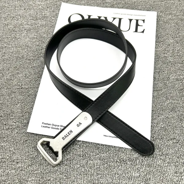 Ouyue Bottle Opener Belt Black Leather Belt - 1