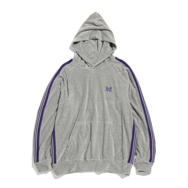 Purple Brand Butterfly Hoodie Gray with Purple Stripes - 1