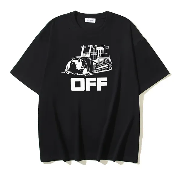 Off-White Bulldozer Graphic Black T-Shirt - 1