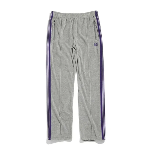 Purple Brand Track Pants Gray with Purple Stripes Sweatpants - 1