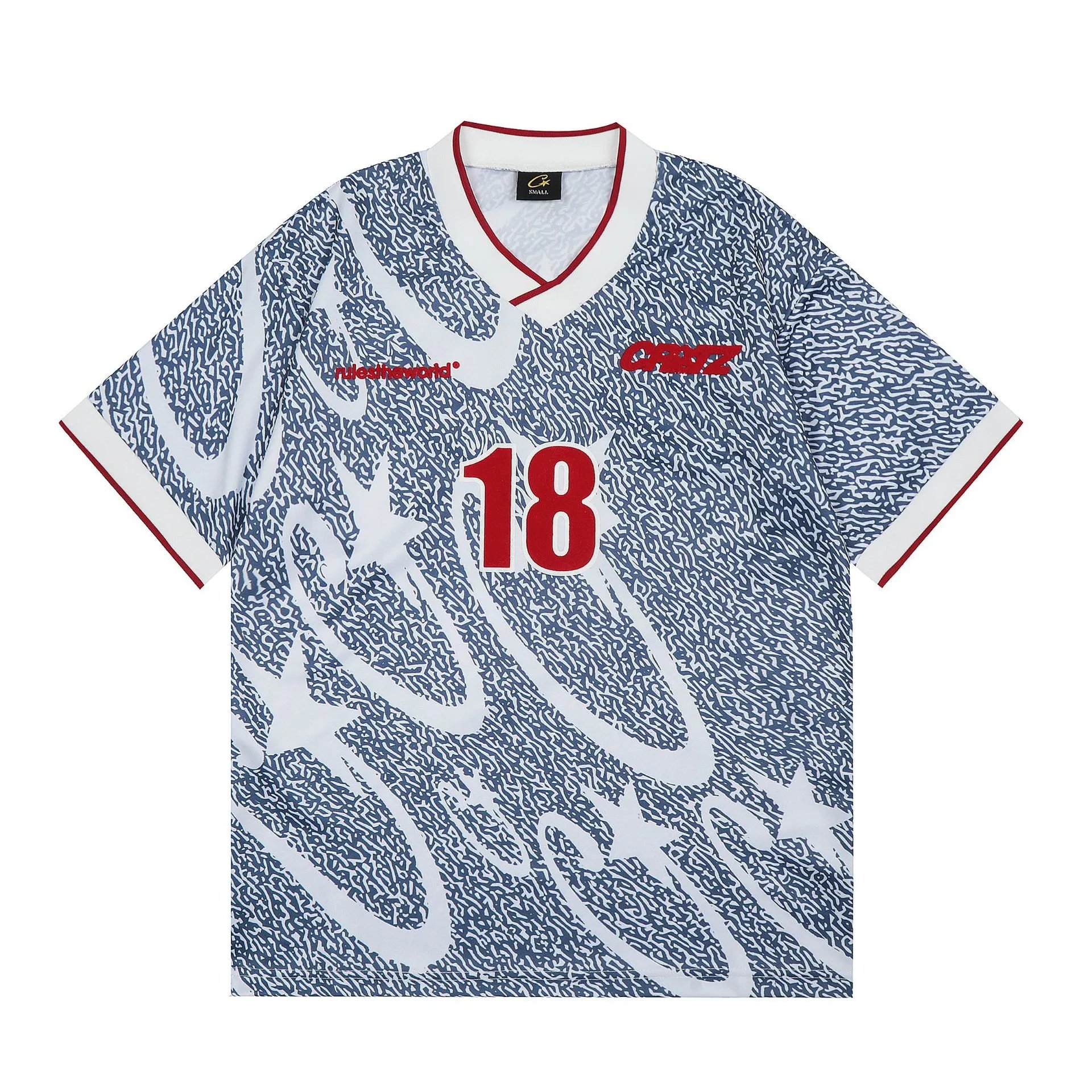 Corteiz Script Logo Black and White Football Jersey - 3