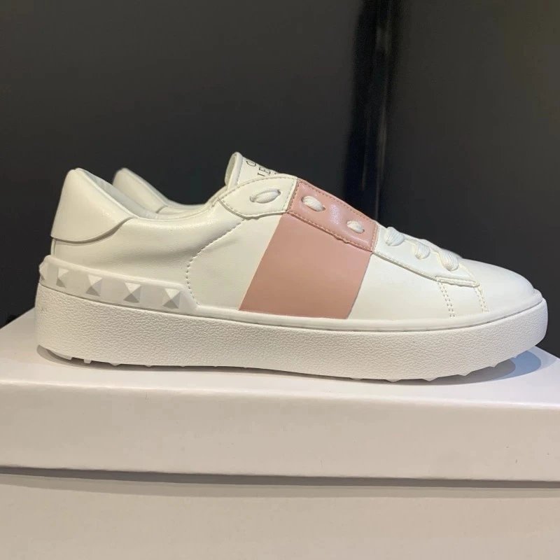 Valentino Garavani Rockstud Spike Low-Top White and Silver Sneakers - 10