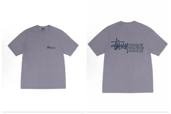 Stussy Superior Quality Graphic T-Shirt Gray - 1