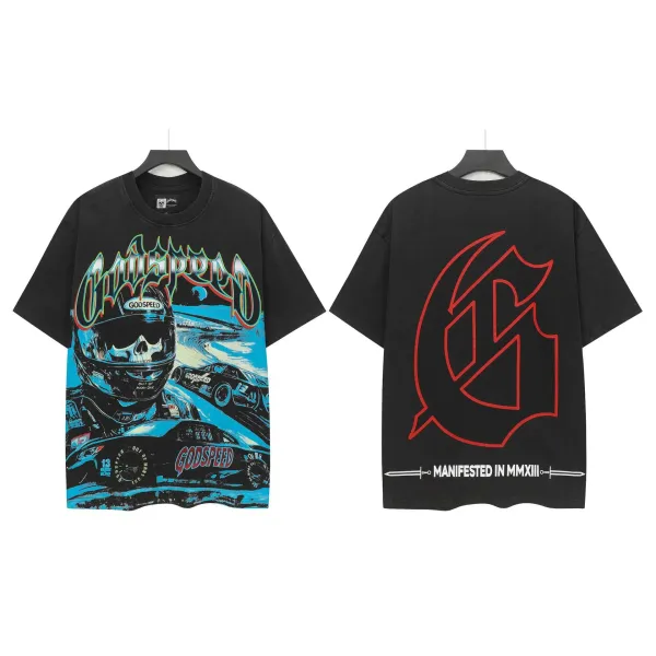 Godspeed Racing Graphic Oversized T-Shirt Black - 1