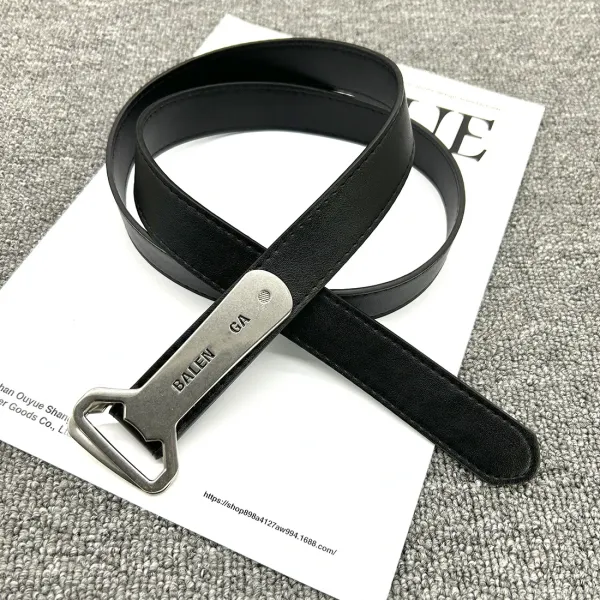 Ouyue Bottle Opener Belt Black Leather Belt - 13
