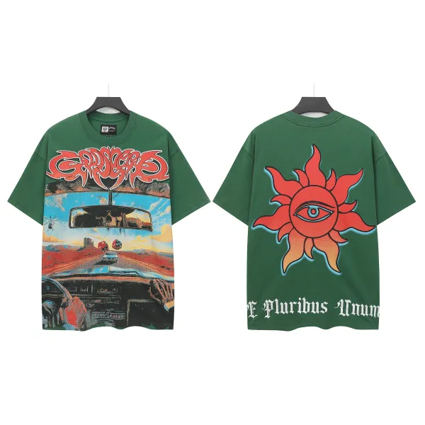 Design Graffiti Art Print Oversized T-Shirt Green T-Shirts - 1