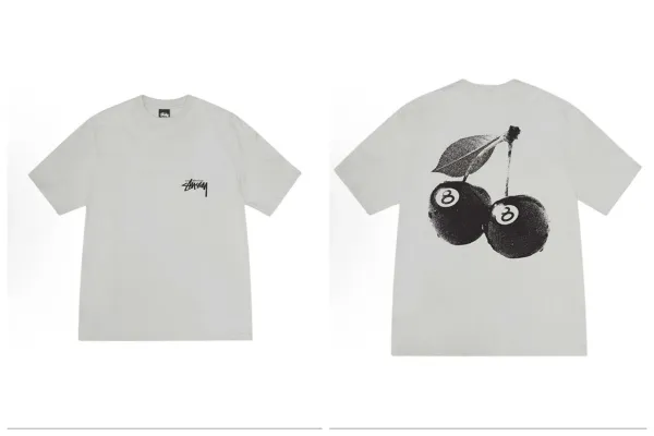 Stussy Cherry 8-Ball T-Shirt Gray - 1