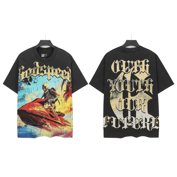 Godspeed Skeleton Jet Ski Black Oversized T-Shirt - 1