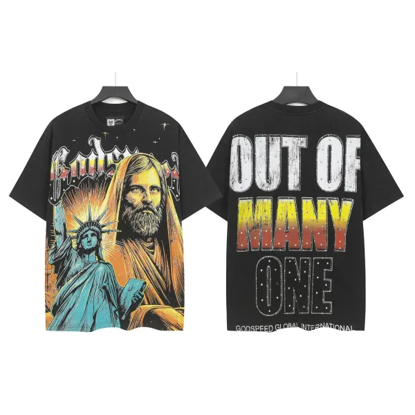 Godspeed Out of Many One Black Graphic T-Shirt - 1