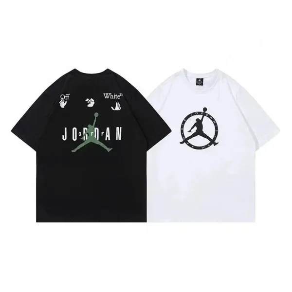 Off-White x Air Jordan Collaboration T-Shirt Black and White - 1