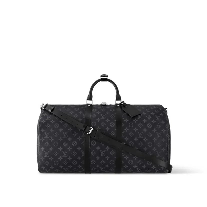 Louis Vuitton Monogram Eclipse Keepall Bandouliere Duffle Bag