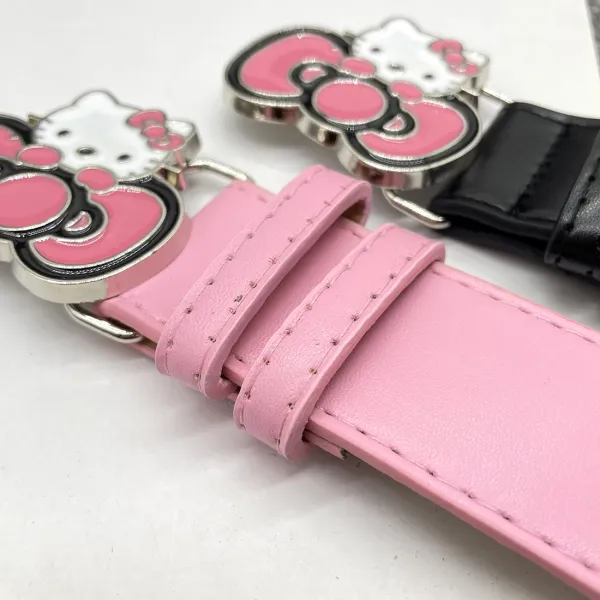 Hello Kitty Crystal Bow White Leather Belt - 13