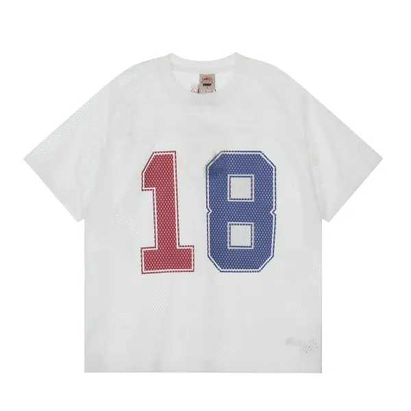Design HMP Mesh Jersey Number 18 White Red Blue Jersey - 1