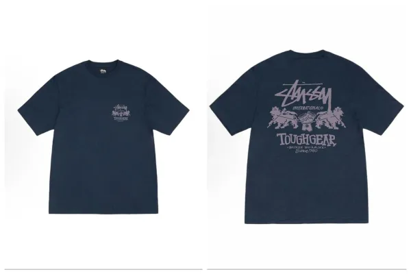 Stussy x Toughgear Navy Graphic T-Shirt - 1