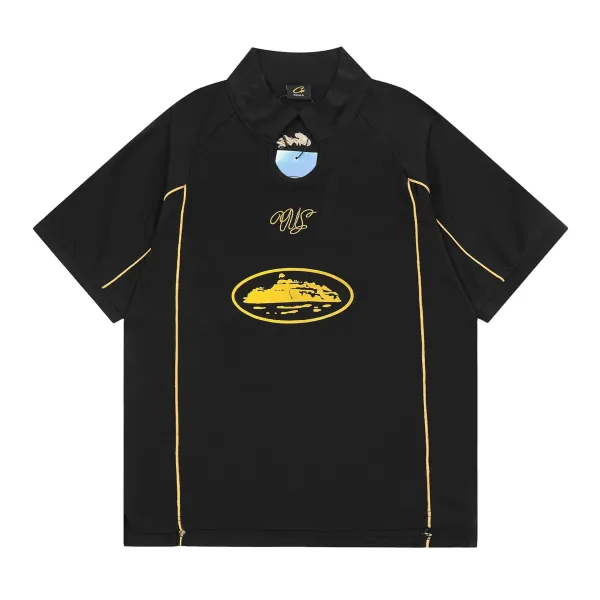 Corteiz Script Logo Black and White Football Jersey - 7