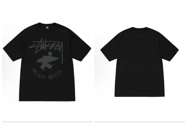 Stussy Beach Roots Black T-Shirt - 1