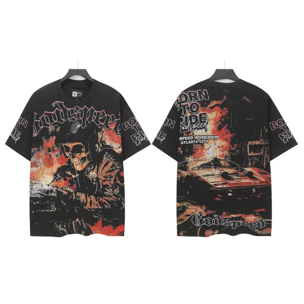 Godspeed Born To Ride Black Graphic T-Shirt - 1