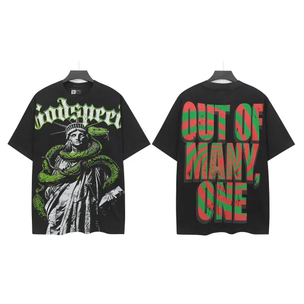 Godspeed Out of Many One Black Graphic T-Shirt - 1