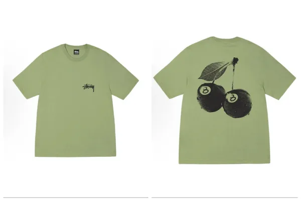 Stussy Cherry 8-Ball T-Shirt Sage Green T-Shirt - 1