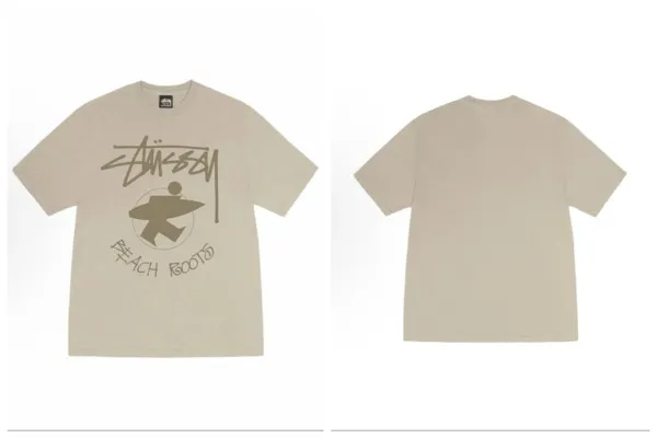 Stussy Beach Roots T-Shirt Beige - 1